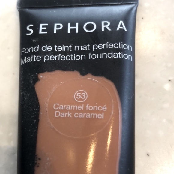 Sephora 53 Dark Caramel Matte Perfection Foundation 30 ML NEW - Picture 2 of 5